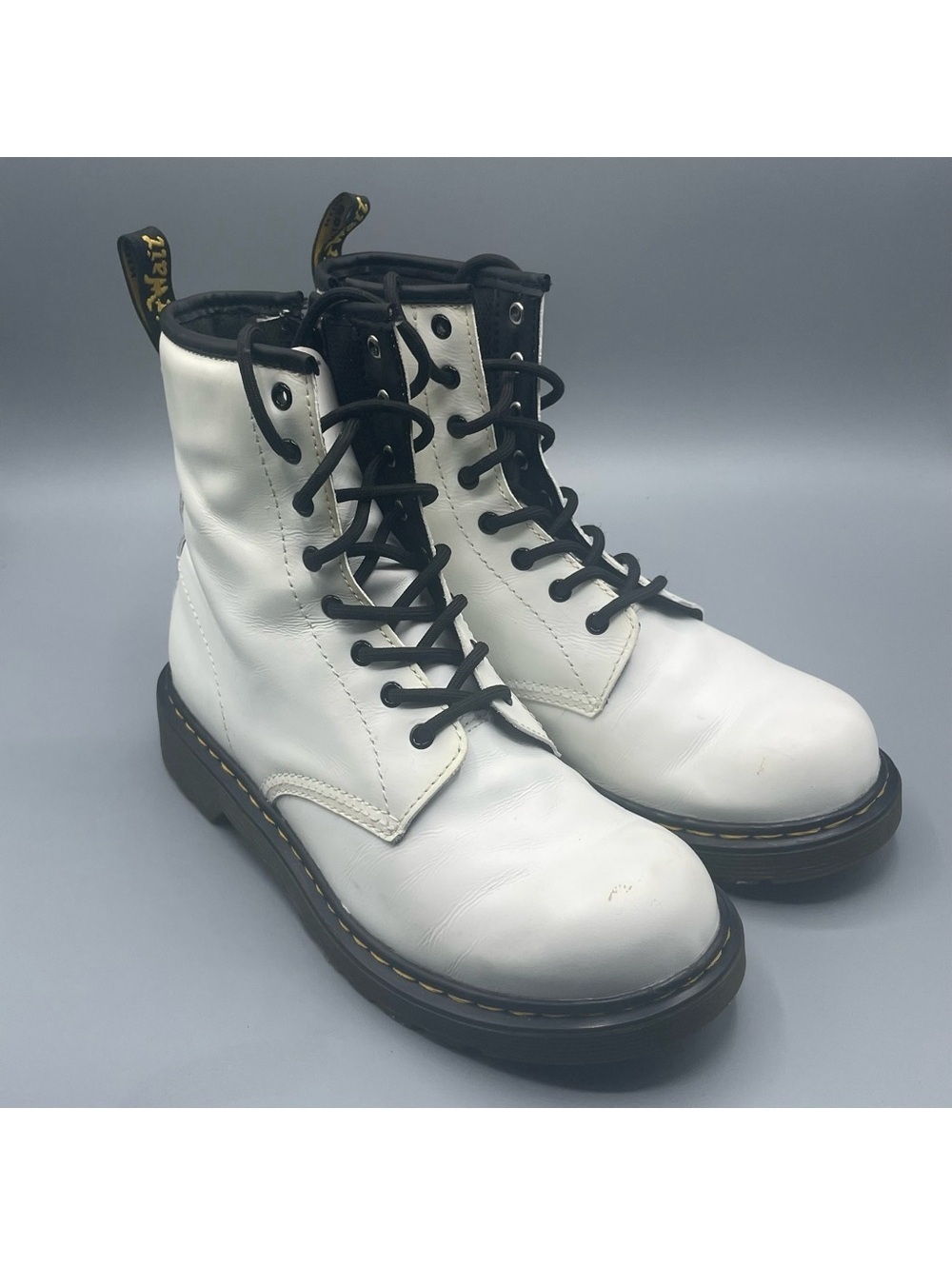 Dr. Martens White Lace-Up Boots